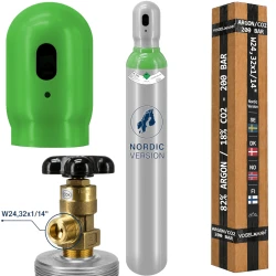 Täysi Argon/CO2-kaasupullo 10 L 200 bar W24.32x1/14, Vogelmann
